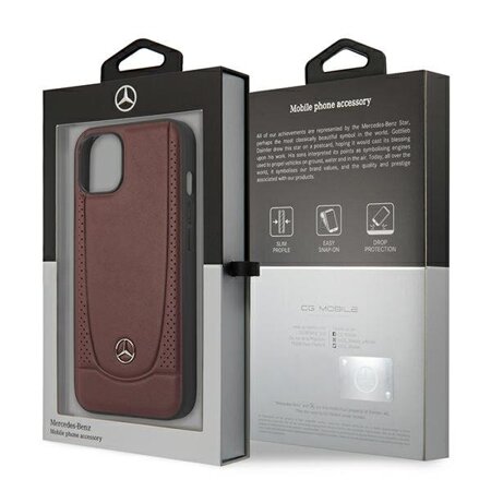 Mercedes MEHCP15SARMRE iPhone 15 6.1" czerwony/red hardcase Leather Urban Bengale