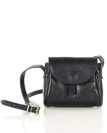 Mini torebka na telefon i portfel ze skóry pouch bag - MARCO MAZZINI czarna