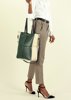 MARCO MAZZINI Oryginalna torba skórzana shopper bag XL slow fashion zielony