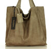 MARCO MAZZINI Torebka miejski shopper bag skóra naturalna handmade beż taupe