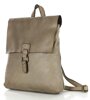 Plecak skórzany minimalizm old look leather backpack - MARCO MAZZINI beż taupe