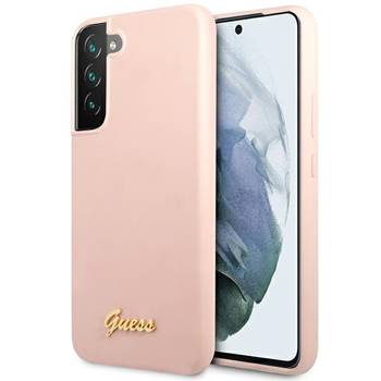 Guess GUHCS23MLSLMGPP S23+ S916 różowy/pink hardcase Silicone Script Metal Logo