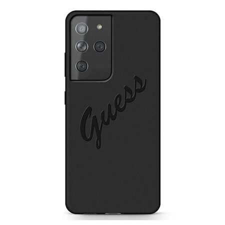 Guess GUHCS21LLSVSBK S21 Ultra G998 czarny/black hardcase Script Vintage