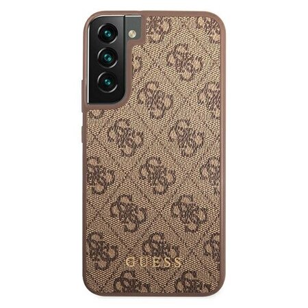 Guess GUHCS22SG4GFBR S22 S901 brązowy/brown hard case 4G Metal Gold Logo